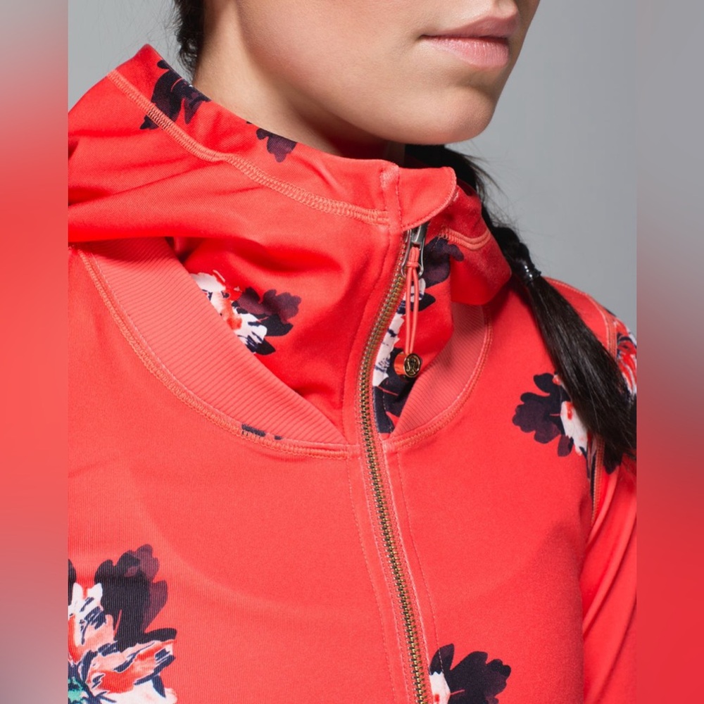 Lululemon Namaskar Hoodie Atomic Flower Parfait Pink Atomic Red Jacket Coral 2 - Picture 6 of 11